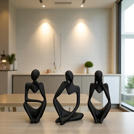 Abstract Thinking Figures – Matte Black Trio